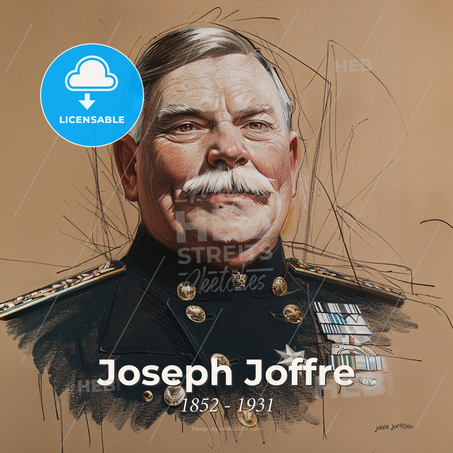 Joseph Joffre, 1852 - 1931, French General - A Man In Military Uniform Print Template