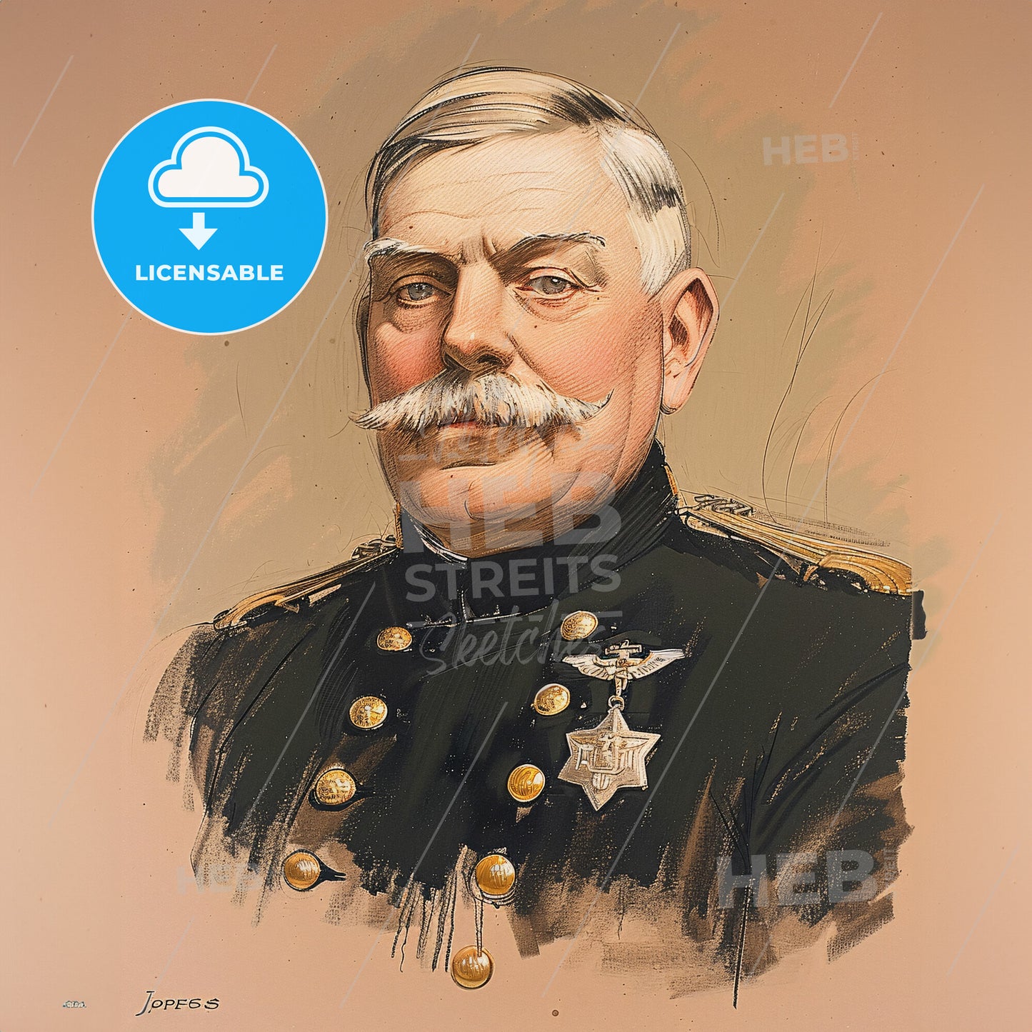 Joseph Joffre, 1852 - 1931, French General - A Man With A Mustache Wearing A Military Uniform