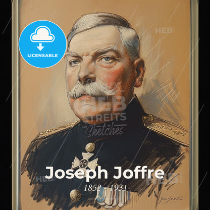 Joseph Joffre, 1852 - 1931, French General - A Portrait Of A Man In A Military Uniform Print Template