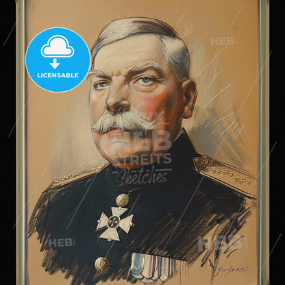 Joseph Joffre, 1852 - 1931, French General - A Portrait Of A Man In A Military Uniform