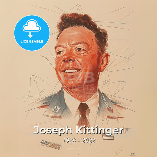 Joseph Kittinger, 1928 - 2022, American pilot and aeronaut - A Man In A Military Uniform Print Template