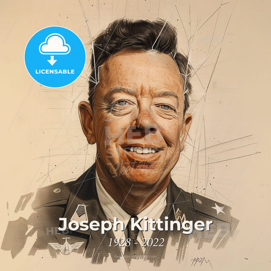 Joseph Kittinger, 1928 - 2022, American pilot and aeronaut - A Man In A Military Uniform Print Template