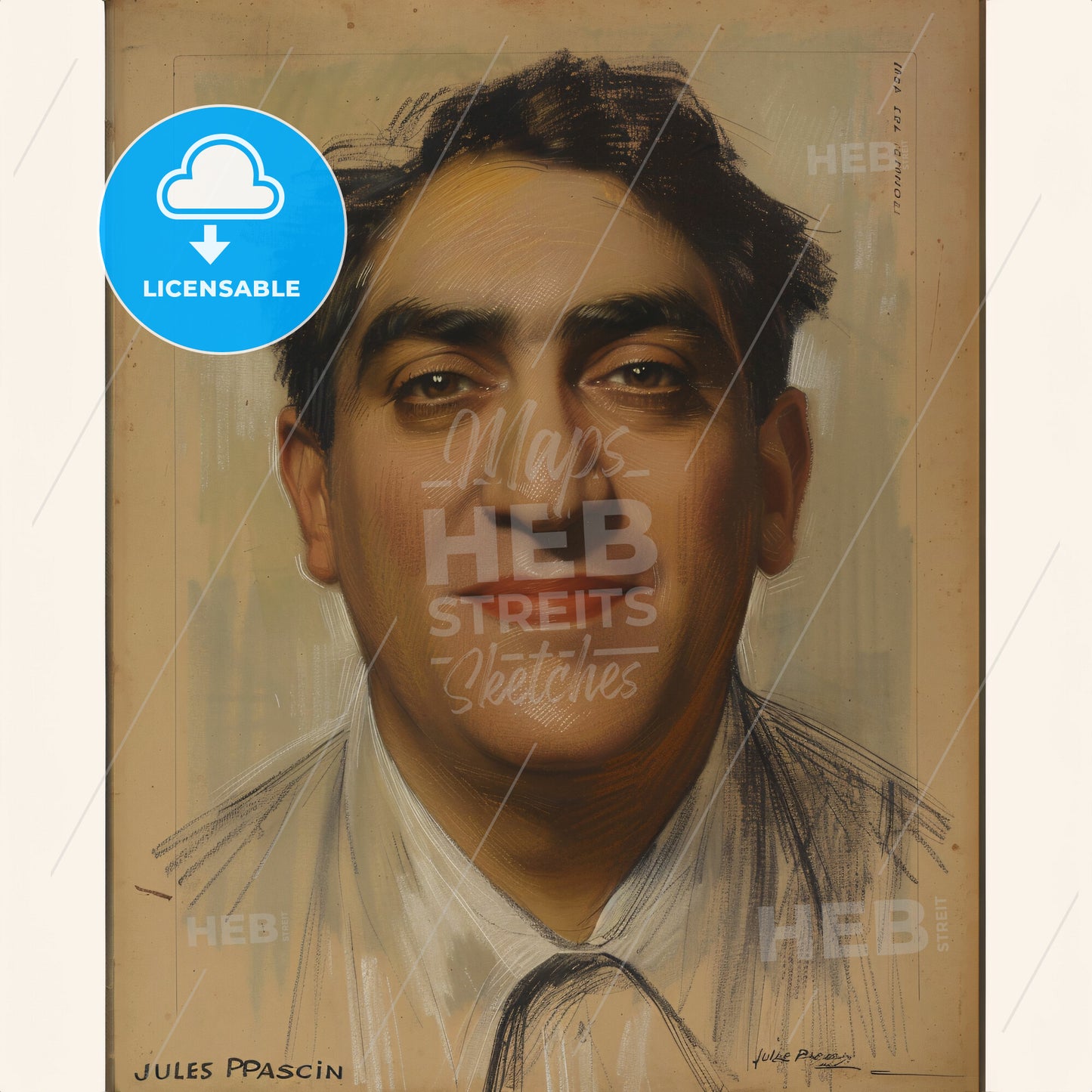 Jules Pascin, 1885 - 1930, Bulgarian-French painter - A Portrait Of A Man