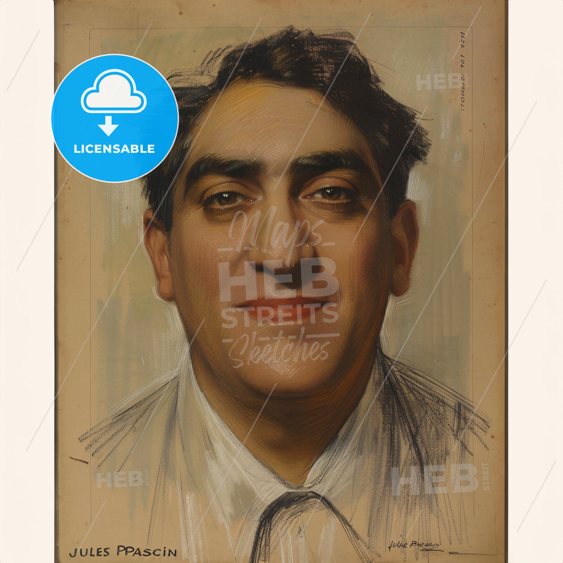 Jules Pascin, 1885 - 1930, Bulgarian-French painter - A Portrait Of A Man