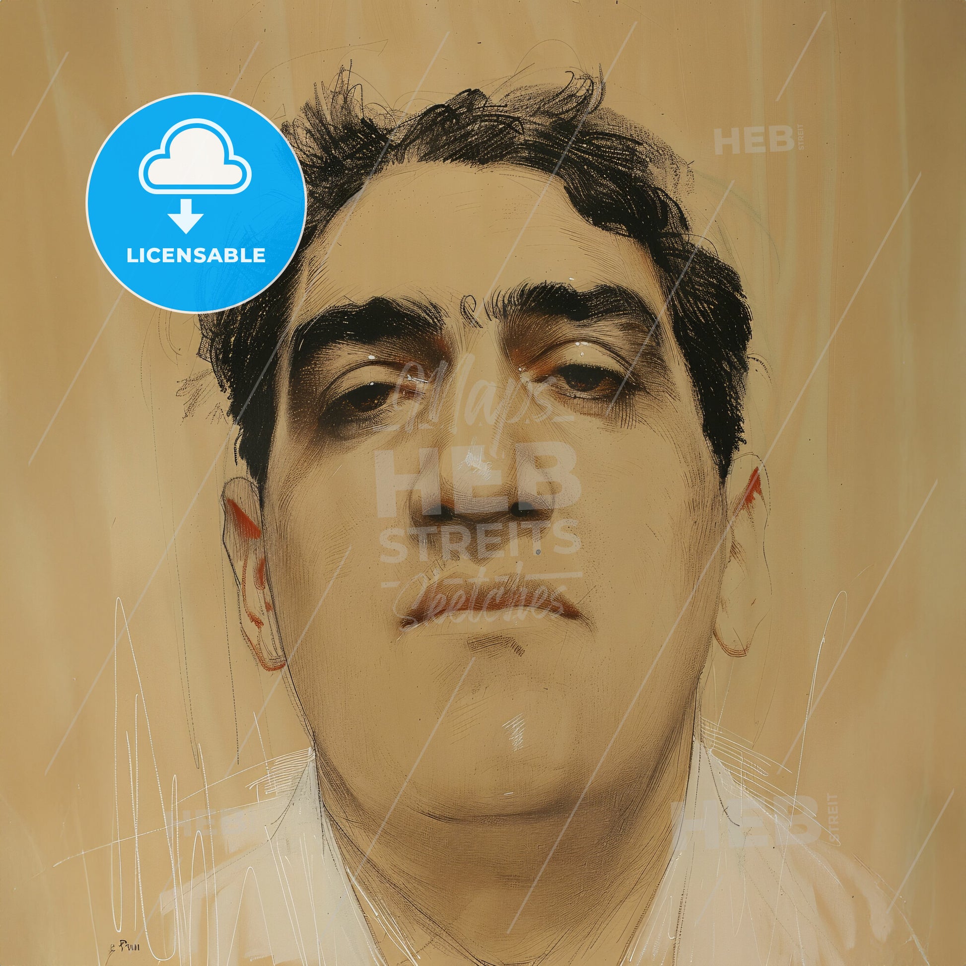 Jules Pascin, 1885 - 1930, Bulgarian-French painter - A Close Up Of A Man's Face