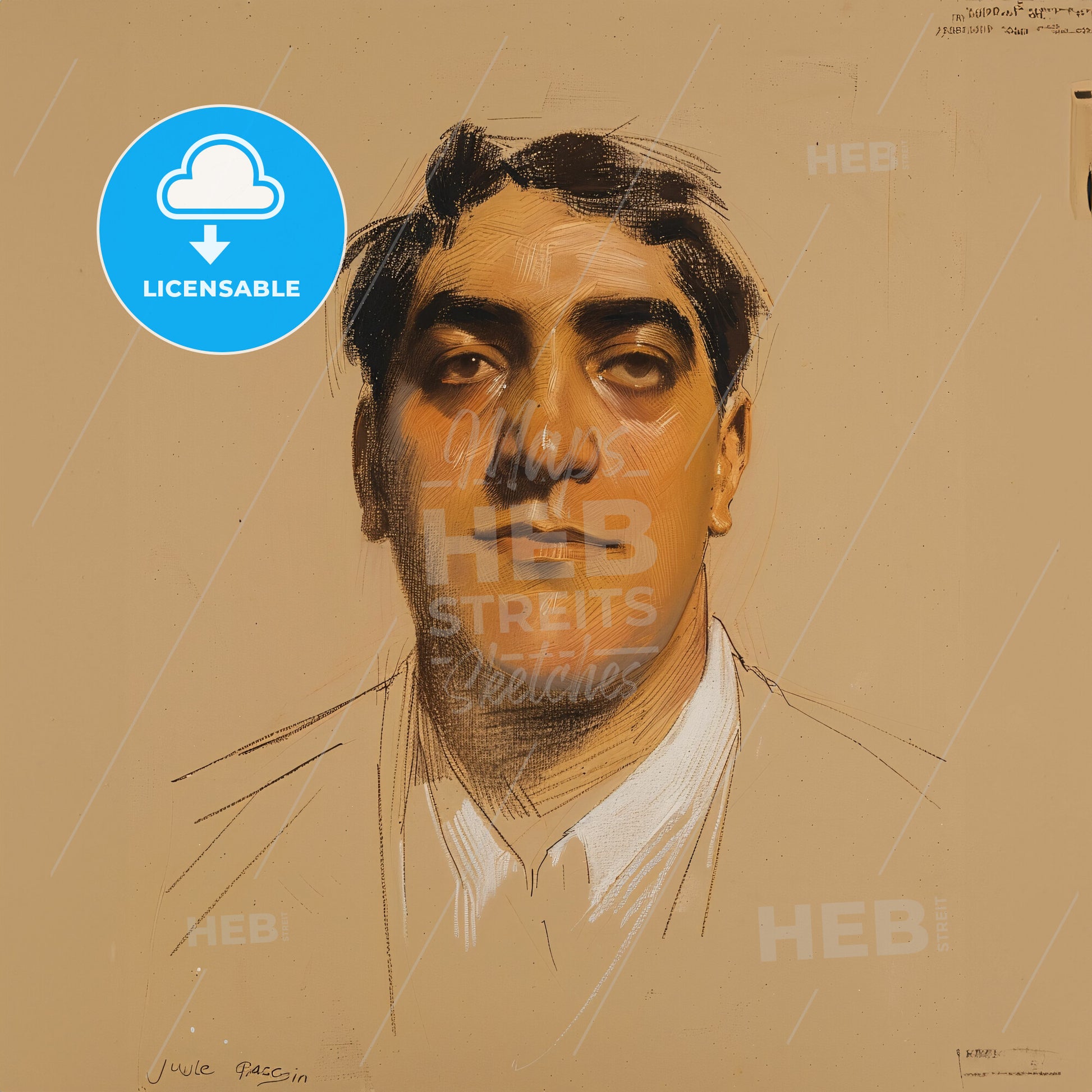 Jules Pascin, 1885 - 1930, Bulgarian-French painter - A Drawing Of A Man