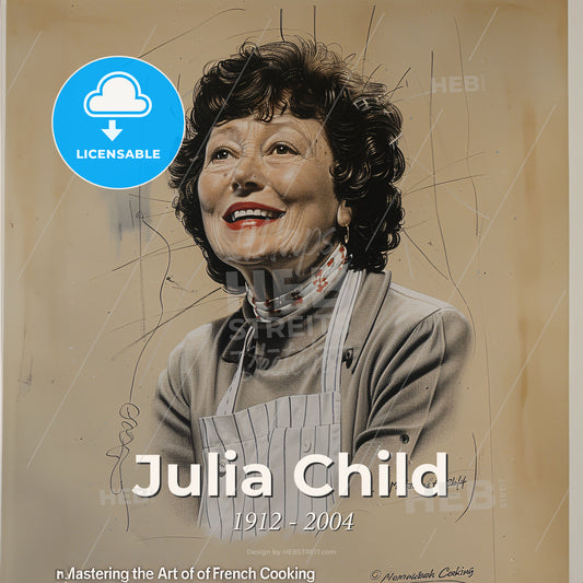 Julia Child, 1912 - 2004, American chef - A Woman Wearing An Apron Print Template