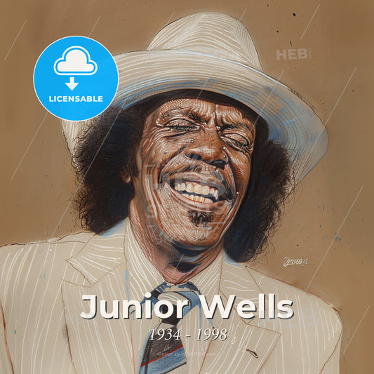 Junior Wells, 1934 - 1998, American blues harmonica player - A Man In A Suit And Tie Print Template