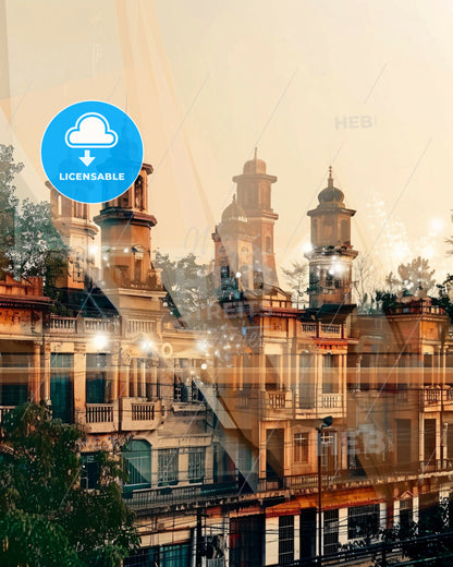 Kaduna Nigeria Cityscape Poster Art - A building with towers and trees