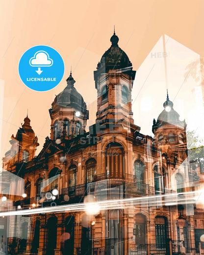 Kalyan-Dombivli Skyline Double Exposure Art - A building with many windows