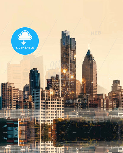 Kaohsiung: Cityscape Art Masterpiece - A city skyline with many tall buildings