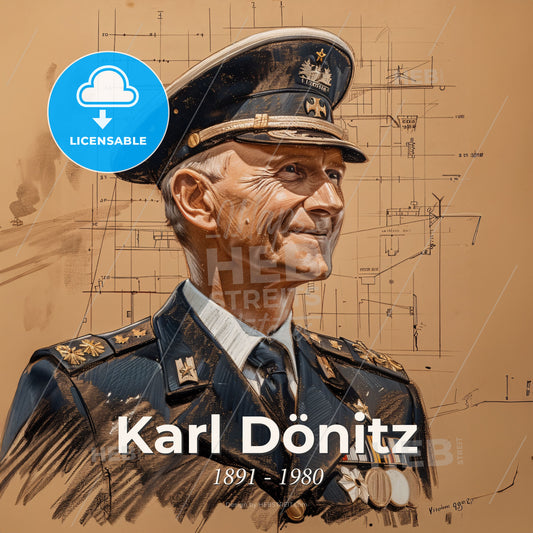 Karl Dönitz, 1891 - 1980, German Admiral - A Man In A Military Uniform Print Template