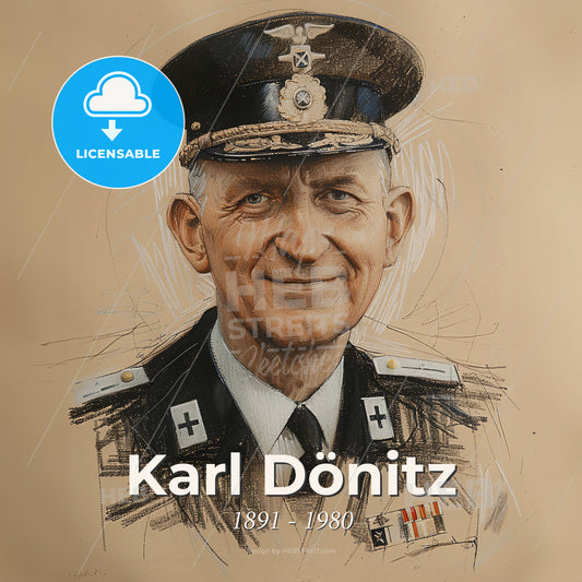 Karl Dönitz, 1891 - 1980, German Admiral - A Man In A Military Uniform Print Template