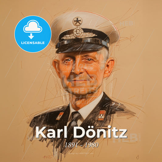 Karl Dönitz, 1891 - 1980, German Admiral - A Man In A Uniform Print Template