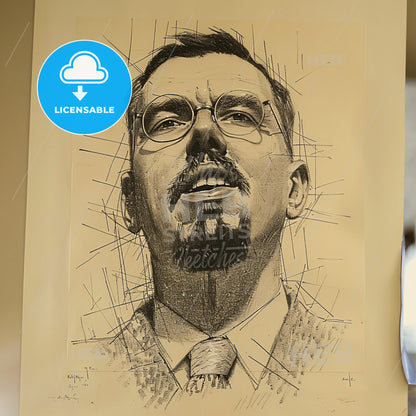 Karl Schmidt-Rottluff, 1884 - 1976, German painter and printmaker - A Drawing Of A Man