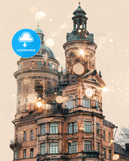 Karlskrona Skyline Double Exposure Iconic Architecture - A building with a dome shaped roof