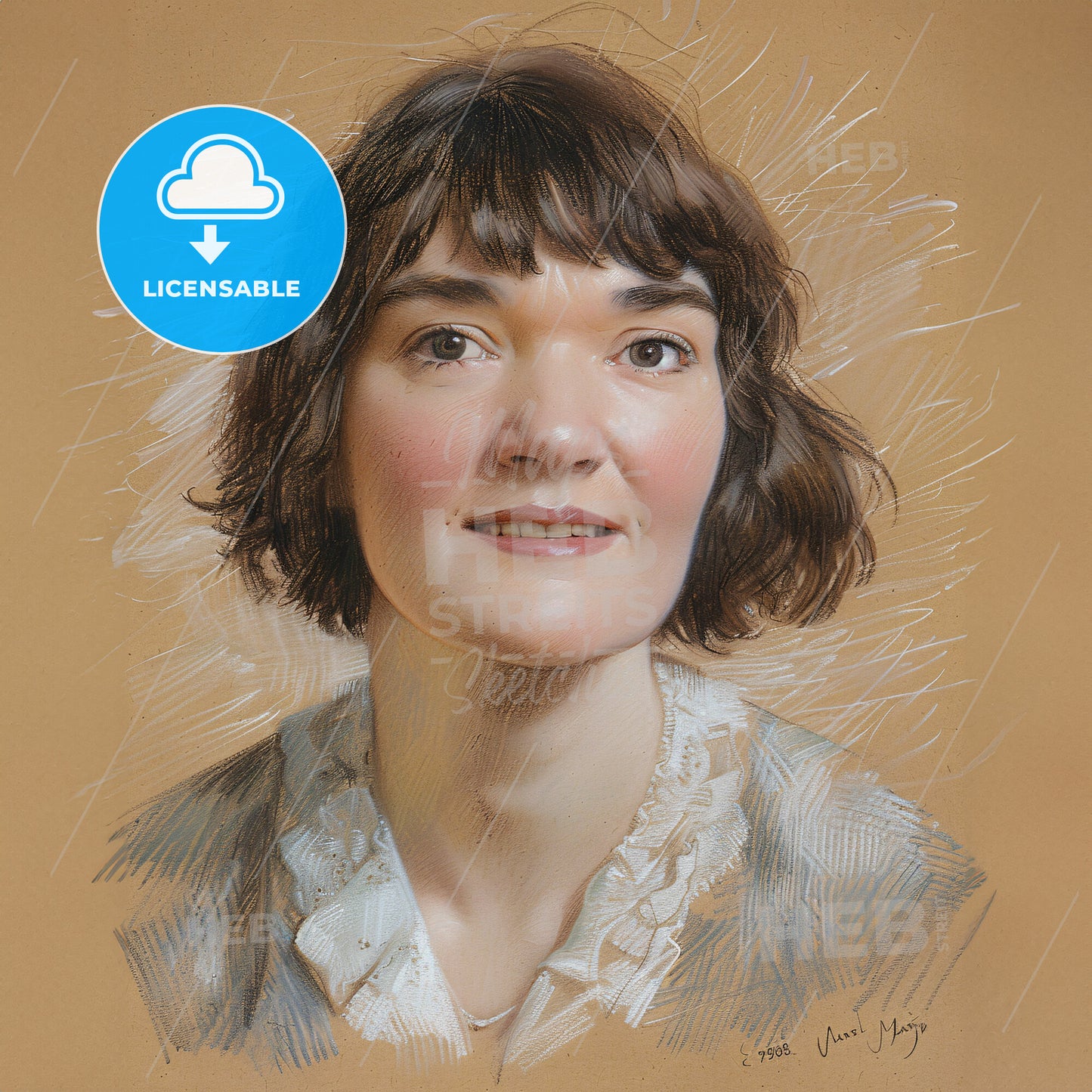 Katherine Mansfield, 1888 - 1923, New Zealand writer - A Woman With Short Brown Hair