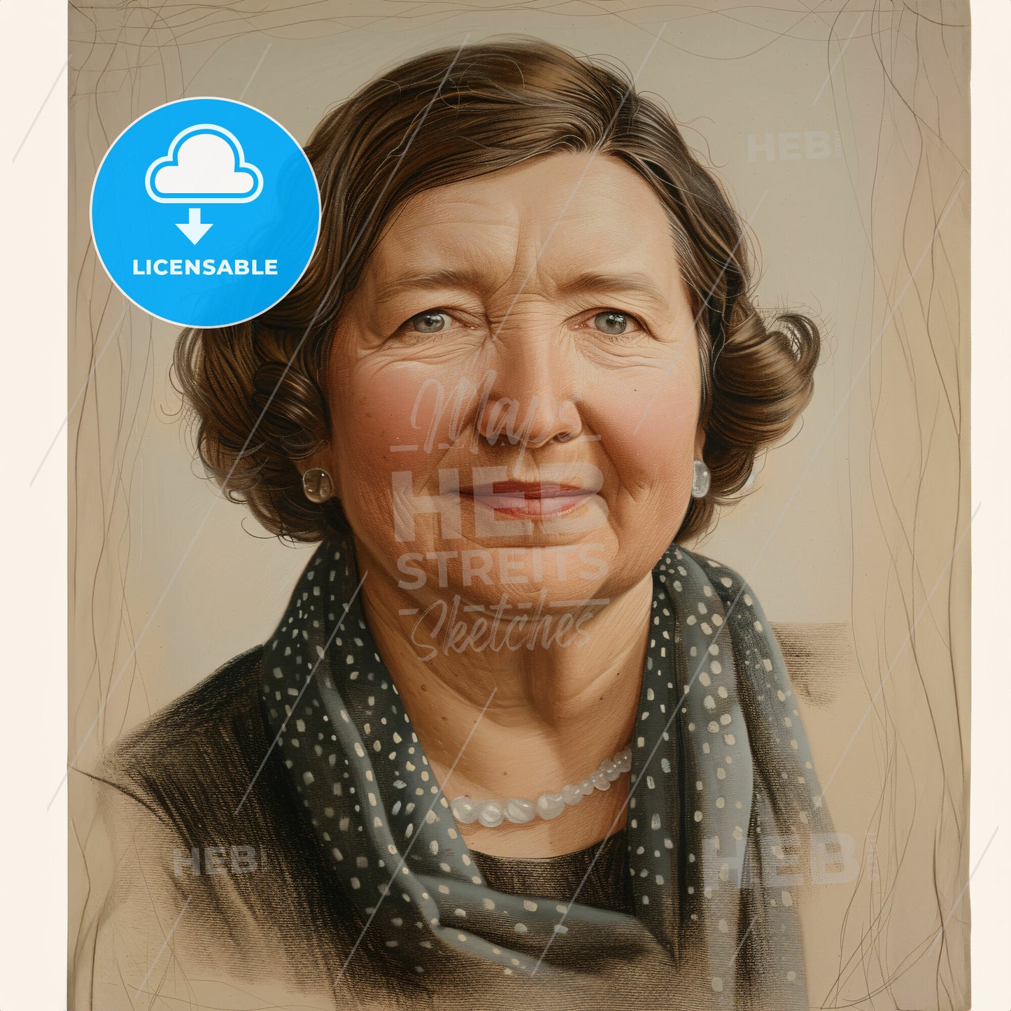 Kathleen Kenyon, 1906 - 1978, British archaeologist - A Woman With Short Brown Hair Wearing A Polka Dot Scarf