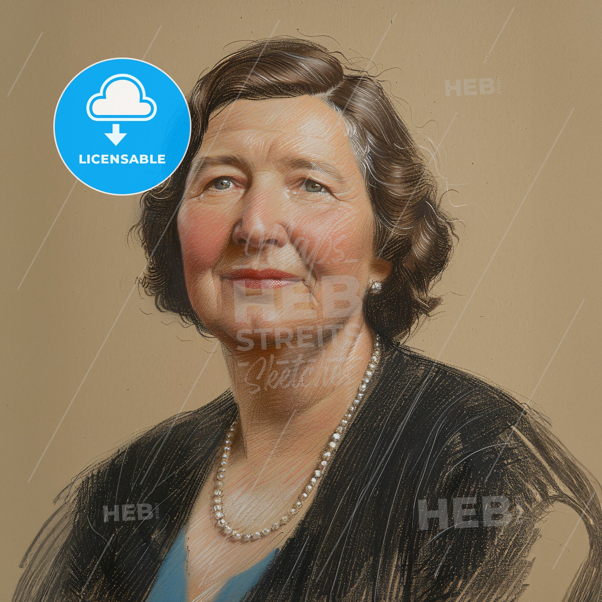 Kathleen Kenyon, 1906 - 1978, British archaeologist - A Woman With A Pearl Necklace