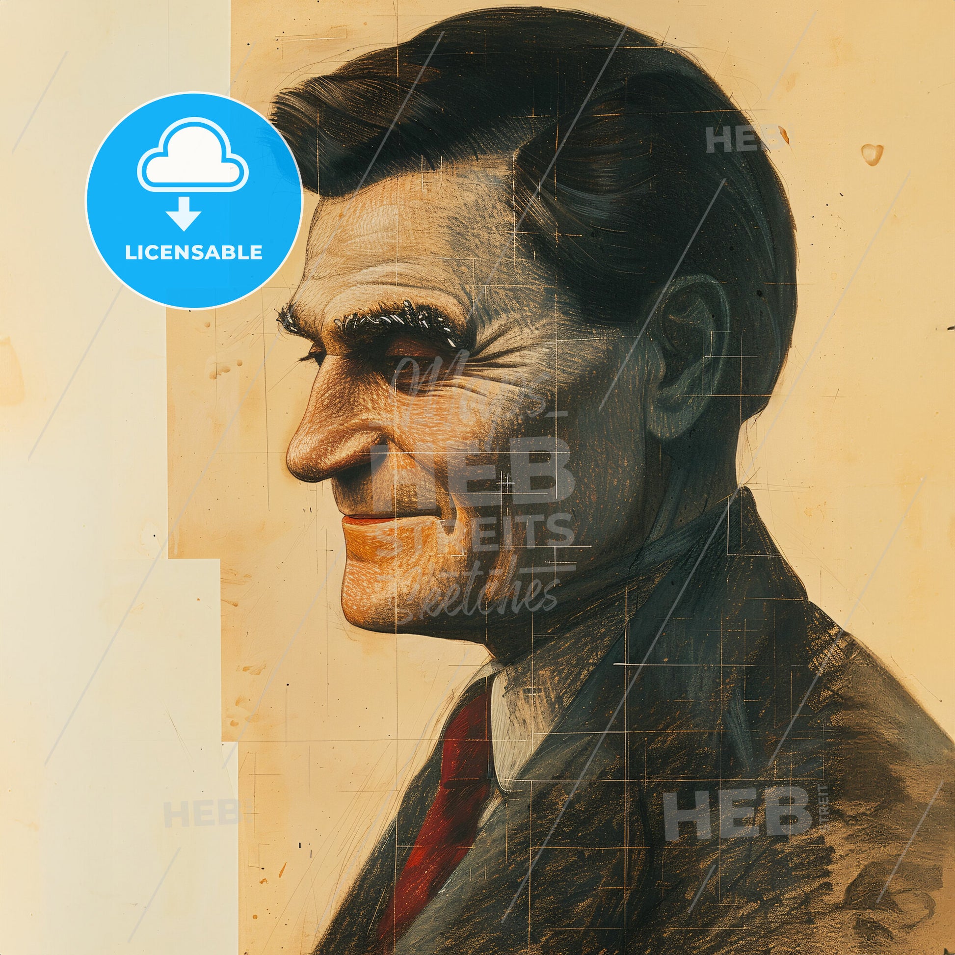 Kazimir Malevich, 1879 - 1935, Russian avant-garde painter - A Drawing Of A Man