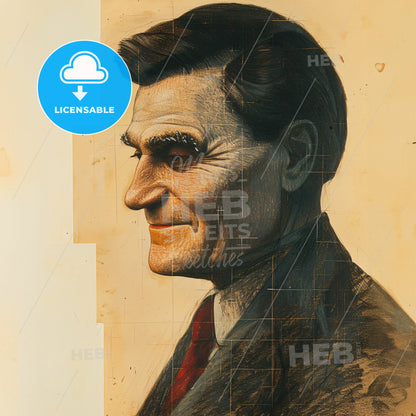 Kazimir Malevich, 1879 - 1935, Russian avant-garde painter - A Drawing Of A Man