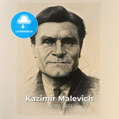 Kazimir Malevich, 1879 - 1935, Russian avant-garde painter - A Portrait Of A Man Print Template