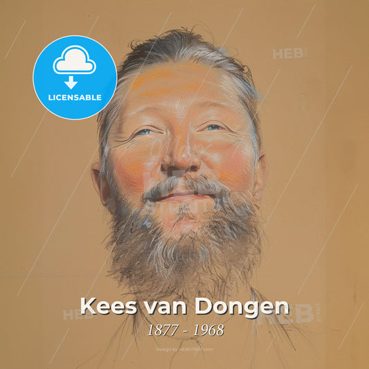 Kees van Dongen, 1877 - 1968, Dutch-French painter - A Drawing Of A Man With A Beard Print Template