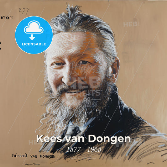 Kees van Dongen, 1877 - 1968, Dutch-French painter - A Man With A Beard Print Template