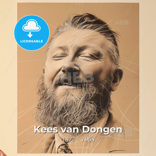 Kees van Dongen, 1877 - 1968, Dutch-French painter - A Man With A Beard Print Template