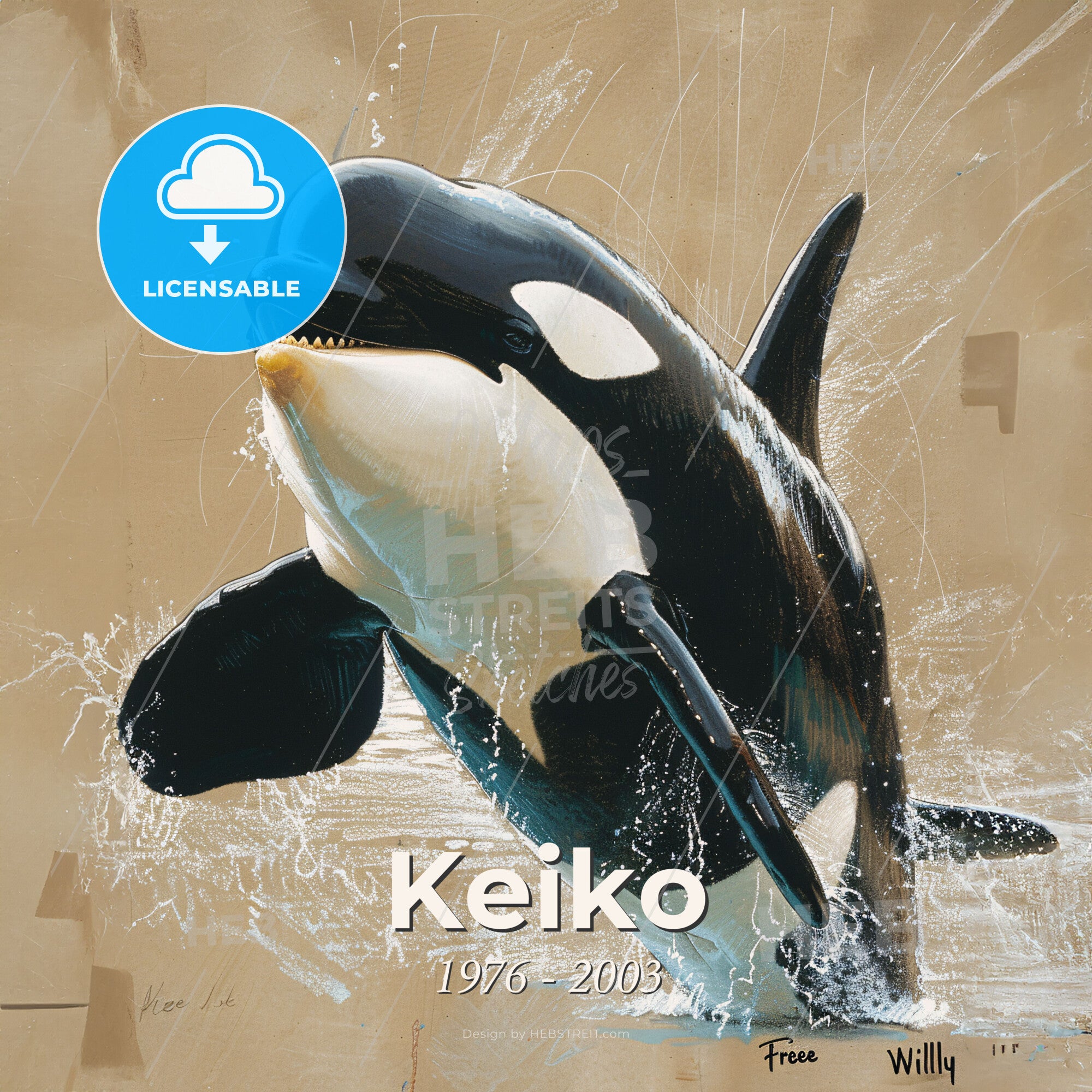 Keiko, 1976 - 2003, Orca - A Whale Jumping Out Of Water – HEBSTREITS
