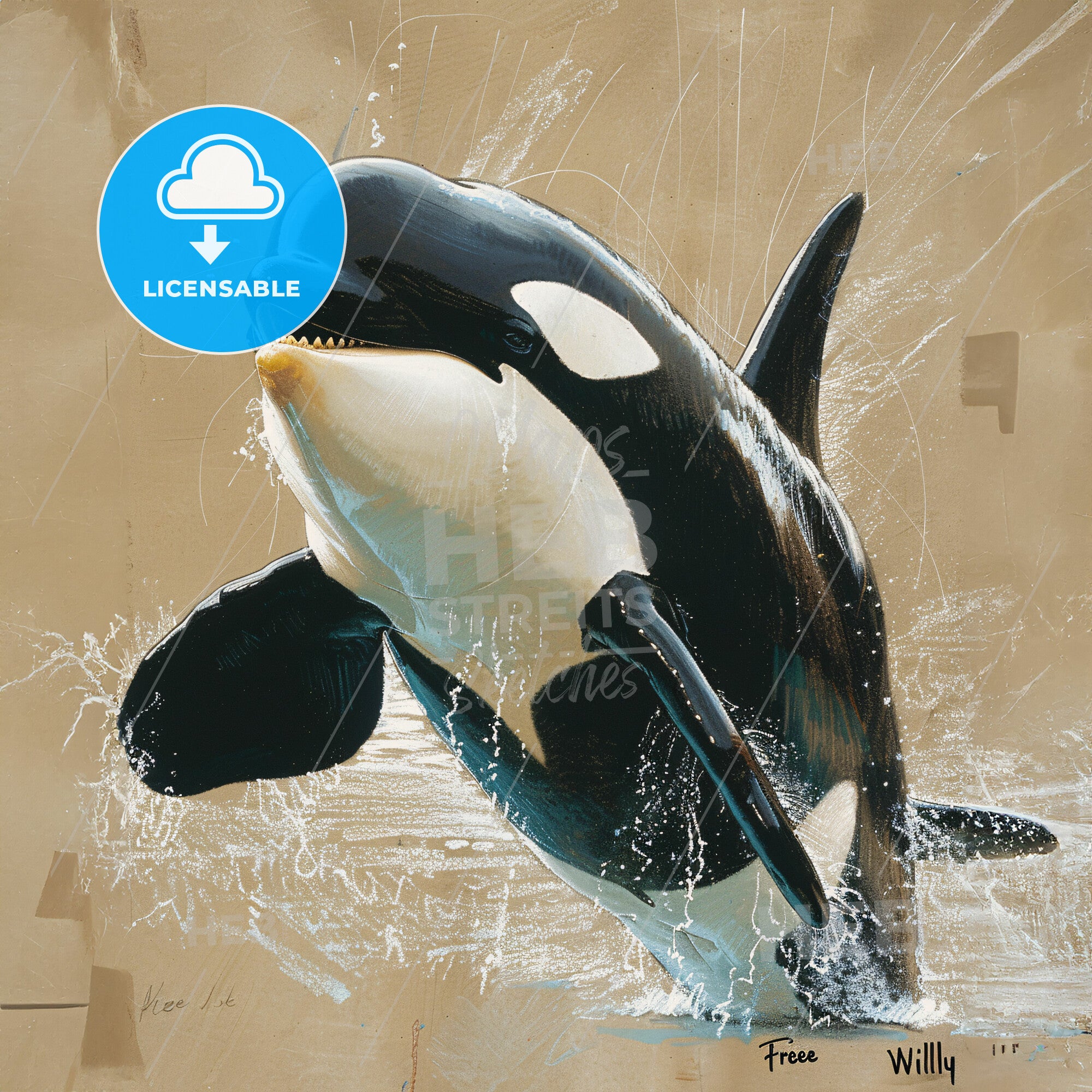 Keiko, 1976 - 2003, Orca - A Whale Jumping Out Of Water – HEBSTREITS