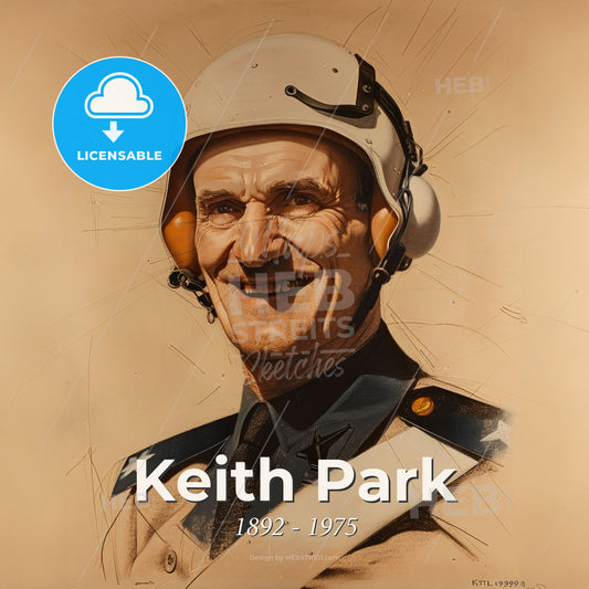 Keith Park, 1892 - 1975, New Zealand-British air officer - A Man Wearing A Helmet Print Template