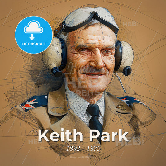 Keith Park, 1892 - 1975, New Zealand-British air officer - A Man Wearing A Uniform And Headphones Print Template