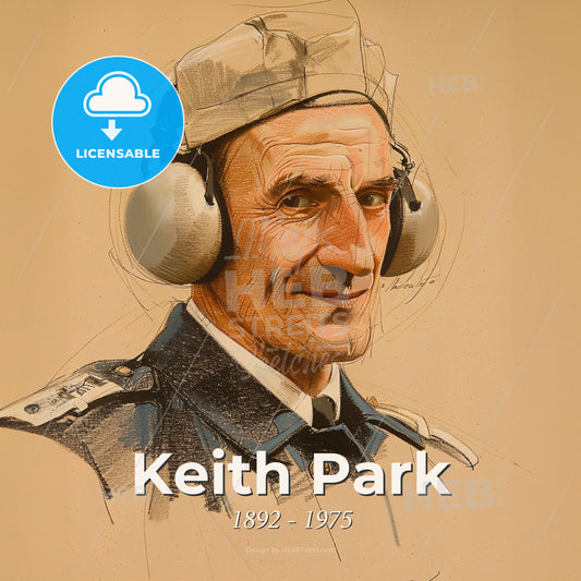 Keith Park, 1892 - 1975, New Zealand-British air officer - A Man Wearing Headphones And A Military Uniform Print Template