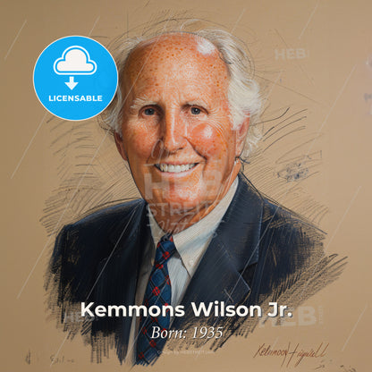 Kemmons Wilson Jr., Born: 1935, American hotelier - A Portrait Of A Man Print Template