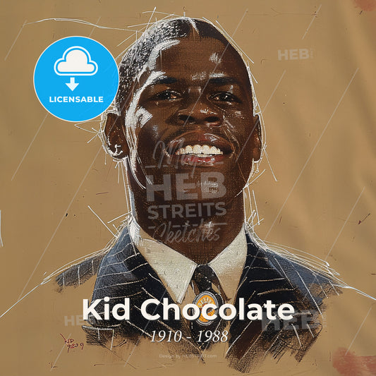 Kid Chocolate, 1910 - 1988, Cuban featherweight and lightweight boxer - A Man In A Suit And Tie Print Template