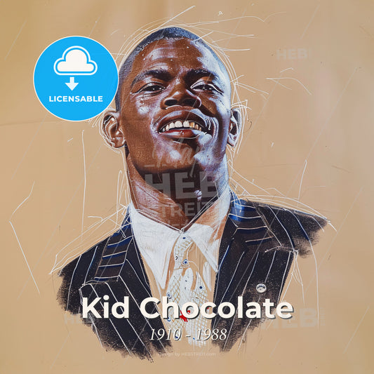 Kid Chocolate, 1910 - 1988, Cuban featherweight and lightweight boxer - A Man In A Suit Print Template