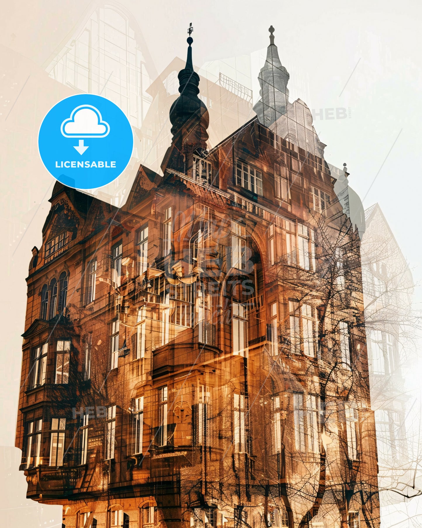 Klagenfurt Austria Skyline Art Print - A double exposure of Gutenberg Museum