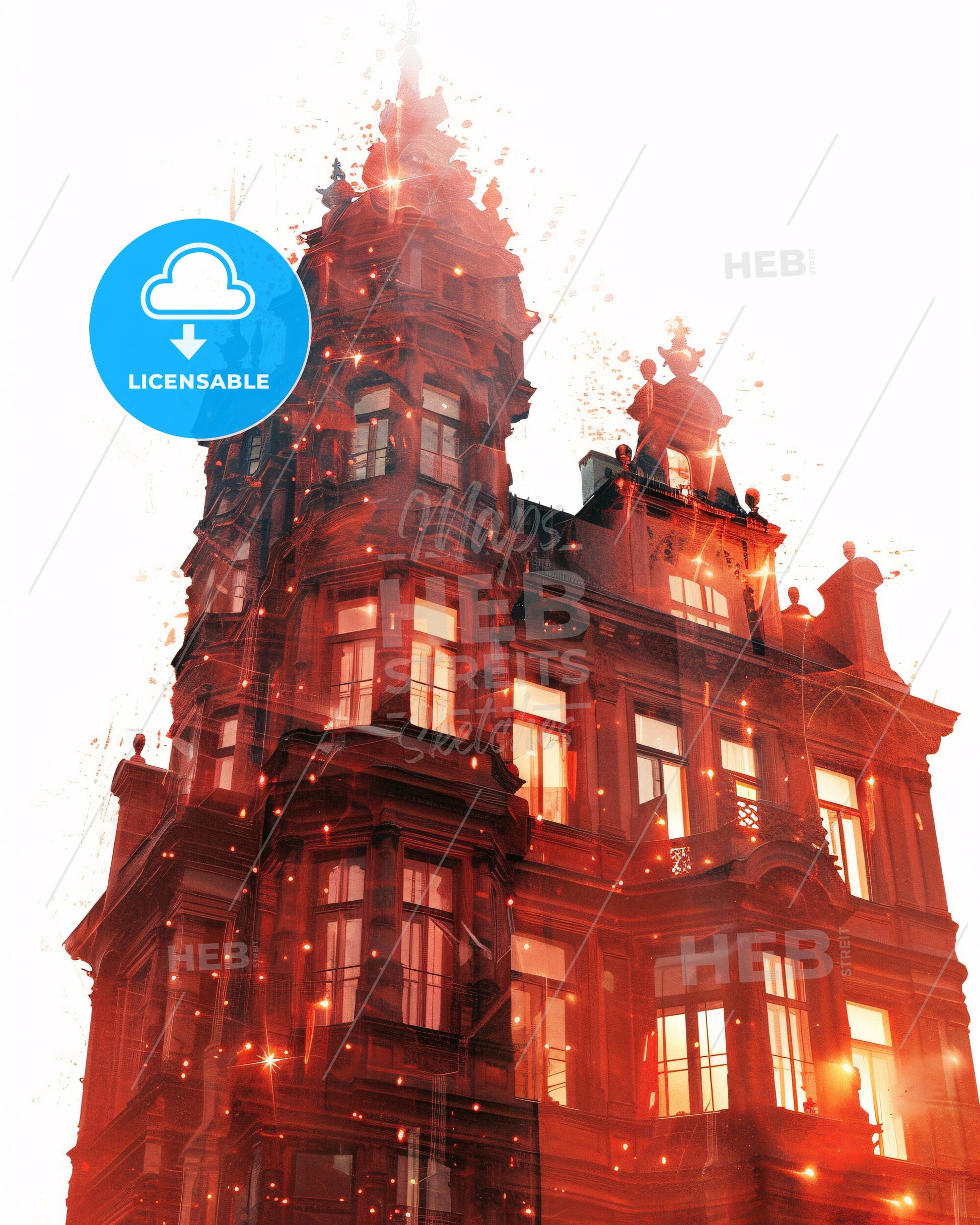 Klagenfurt Skyline Art Poster, Bright Beige - A building with many windows