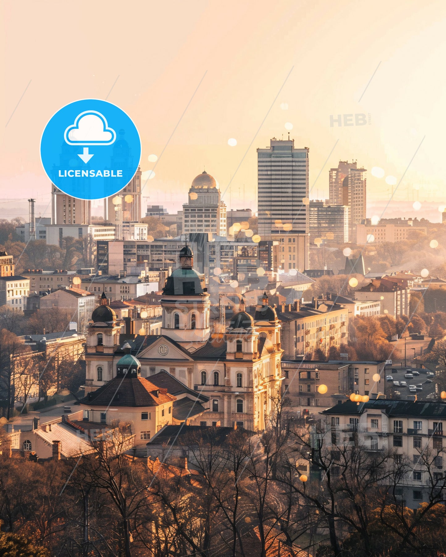 Klaipeda City Lightscapes Poster Art - A city with many buildings