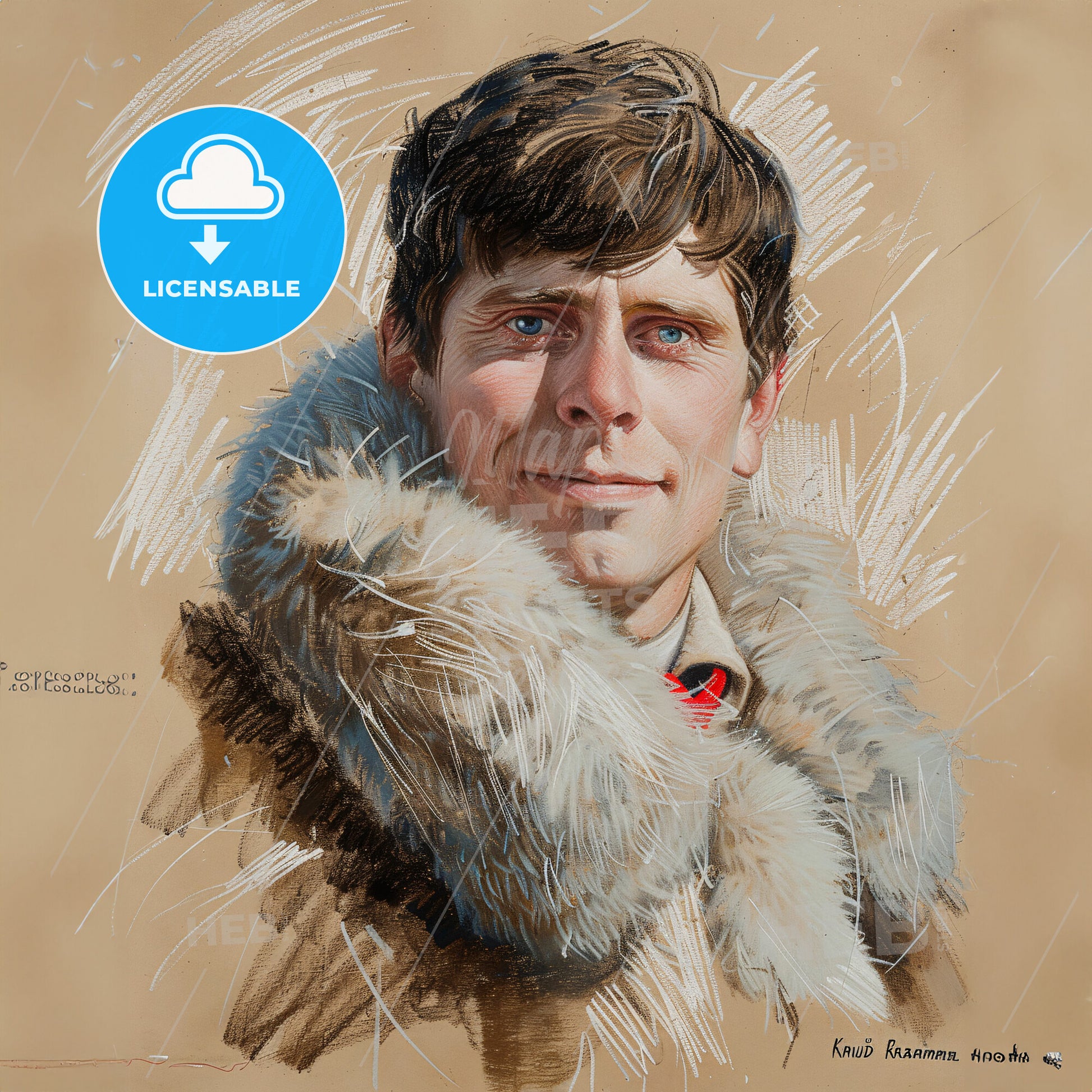 Knud Rasmussen, 1879 - 1933, Greenlandic-Danish explorer - A Man In A Fur Coat
