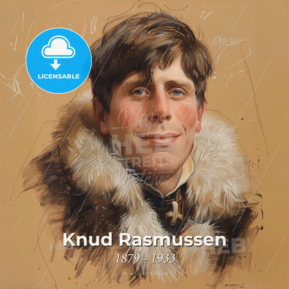 Knud Rasmussen, 1879 - 1933, Greenlandic-Danish explorer - A Man In A Fur Coat Print Template
