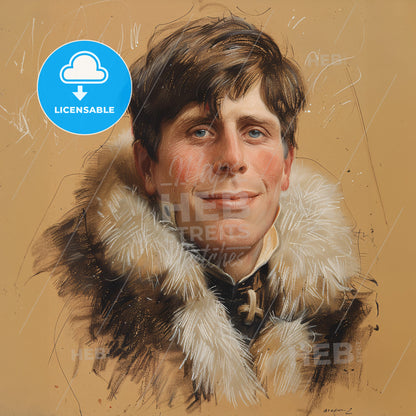 Knud Rasmussen, 1879 - 1933, Greenlandic-Danish explorer - A Man In A Fur Coat