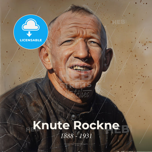 Knute Rockne, 1888 - 1931, American football coach - A Man With A Dirty Face Print Template