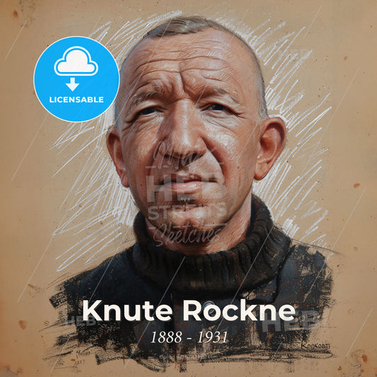 Knute Rockne, 1888 - 1931, American football coach - A Man With A Black Sweater Print Template