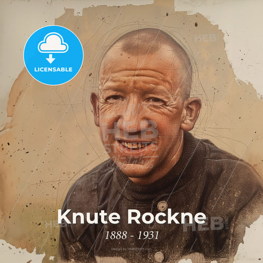 Knute Rockne, 1888 - 1931, American football coach - A Man Smiling For The Camera Print Template