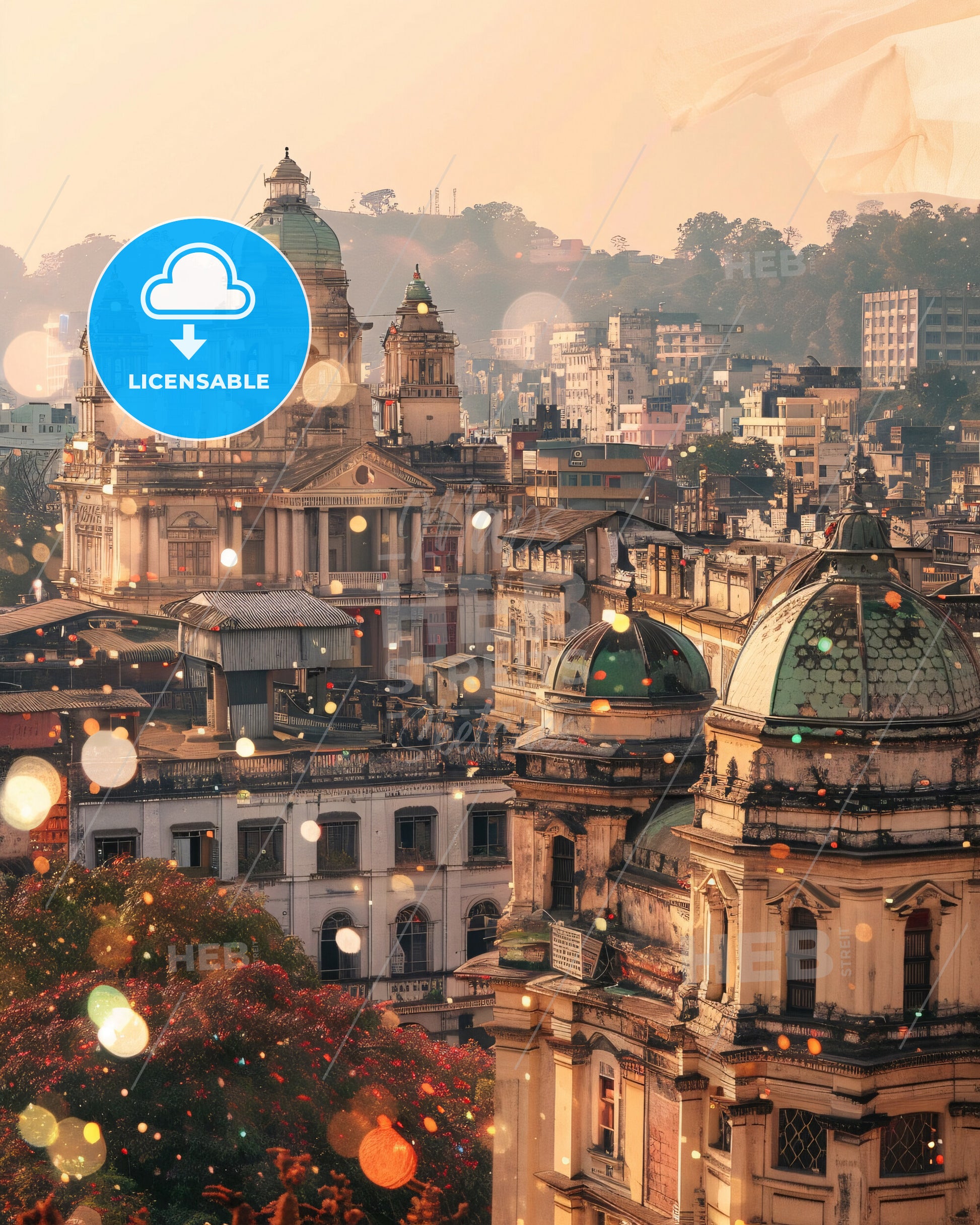 Kolkata: City Lights in Double Exposure - A city with many buildings