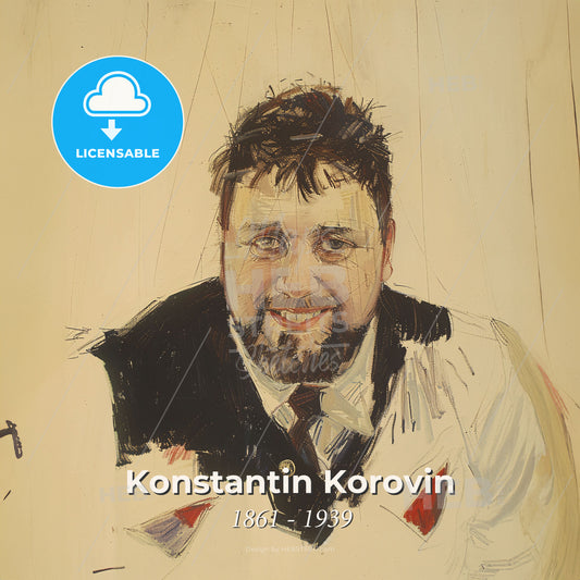 Konstantin Korovin, 1861 - 1939, Russian painter - A Man In A Black Vest Print Template