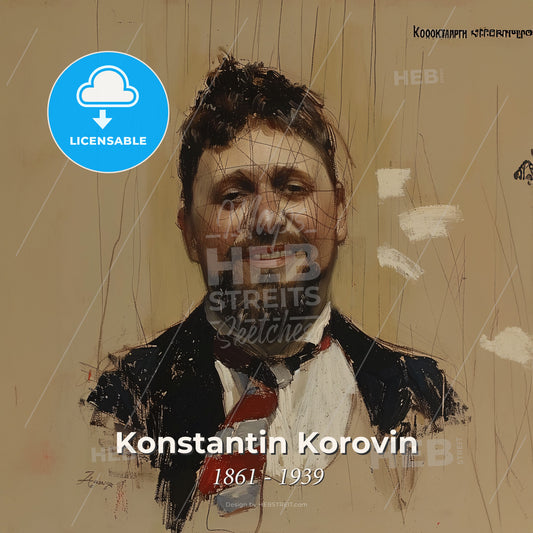 Konstantin Korovin, 1861 - 1939, Russian painter - A Painting Of A Man Print Template