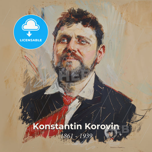 Konstantin Korovin, 1861 - 1939, Russian painter - A Painting Of A Man Print Template